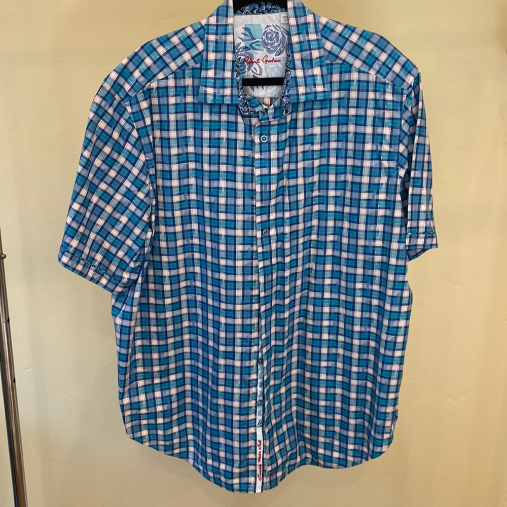 Robert Graham blue Checkered shirt with a subtle pattern underneath, see in pics
